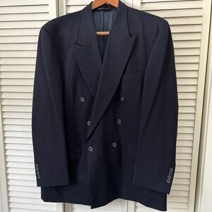 Men’s Lands End Double Breasted Suit with Pleated Pants